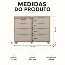 Ver imagem 3 de Cômoda 8 Gavetas Quarto Organizadora Multiuso Design Moderno Nature Fendi