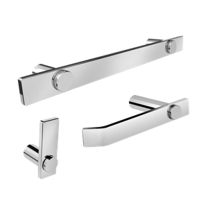 Kit Acessório de Banheiro Escovado 3 Peças Grego Metal 2030pm