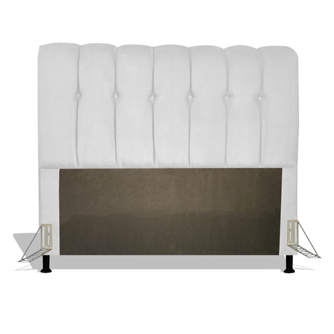Cabeceira Estofada Florença 195 cm Para Cama Box Quarto King Size Luxo MV Estofados Sintético