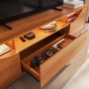 Ver imagem 4 de Bancada Imperiale para TV até 75" com LED Portas em MDF Usinado Gaveta Telescópica e Pés de Ferro