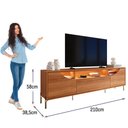 Ver imagem 6 de Bancada Imperiale para TV até 75" com LED Portas em MDF Usinado Gaveta Telescópica e Pés de Ferro
