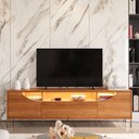 Ver imagem 5 de Bancada Imperiale para TV até 75" com LED Portas em MDF Usinado Gaveta Telescópica e Pés de Ferro