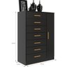Cômoda New Mônaco 1 Porta e 7 Gavetas - Black Black - 2
