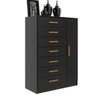 Cômoda New Mônaco 1 Porta e 7 Gavetas - Black Black - 4