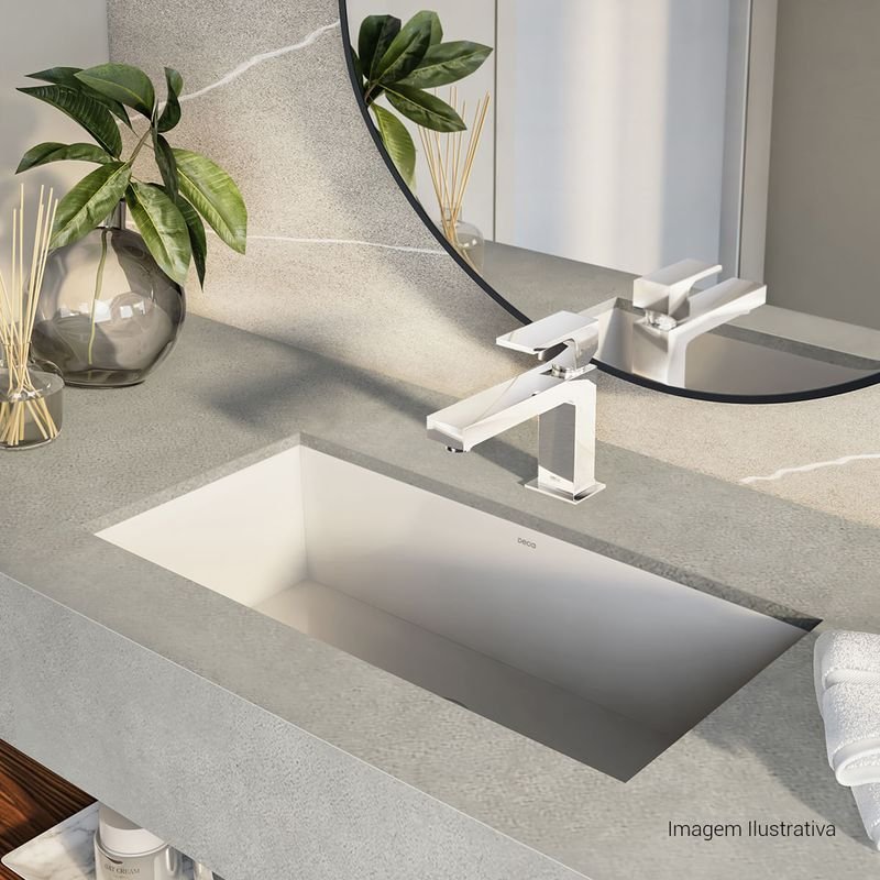 L.1071.17  Cuba de embutir retangular Linha L 59x30 Branco DECA - 3