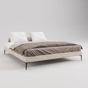 Ver imagem 1 de Cama Base Box King Unique 193x203 Sommier Moderno Pés de Ferro Bouclê Bege - Desk Design