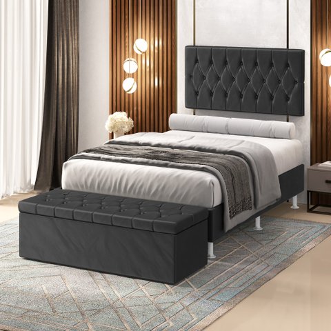 Kit Painel Centaurus 140 e Calçadeira Sagitarius Veludo Aradecor