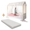 Cama Montessoriana Solteiro Rose Com Colchão E Voal Branco Jhulia Divaloto - 3