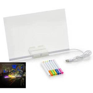 Lousa Luminaria Led Quadro Caneta Desenho Escrita Anotaçoes Recado Mesa Casa Quarto Escritorio Decor