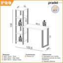 Ver imagem 3 de Mesa de Escritório com Estante Nichos Industrial 100% Mdf Cor:off White com Freijó