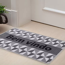 Ver imagem 2 de Tapete Corttex de Porta Capacho Bem vindo Antiderrapante 40x60:Cinza e Branco