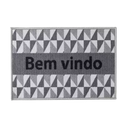 Ver imagem 1 de Tapete Corttex de Porta Capacho Bem vindo Antiderrapante 40x60:Cinza e Branco