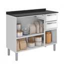 Ver imagem 4 de Balcão Cozinha em Aço 3 Portas 2 Gavetas 105cm com Tampo Luce Itatiaia