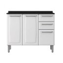 Ver imagem 2 de Balcão Cozinha em Aço 3 Portas 2 Gavetas 105cm com Tampo Luce Itatiaia