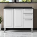 Ver imagem 1 de Balcão Cozinha em Aço 3 Portas 2 Gavetas 105cm com Tampo Luce Itatiaia Branco