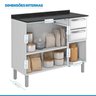 Balcão Cozinha em Aço 3 Portas 2 Gavetas 105cm com Tampo Luce Itatiaia  - 5