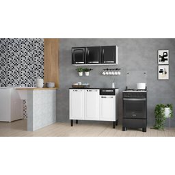 Armário Aereo de Cozinha Itatiaia Rose com 3 Portas Cor Preto - Arm-105 - 3