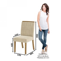 Conjunto Sala de Jantar Mesa Tampo MDF e Vidro 8 Cadeiras Itália Espresso Móveis - 5