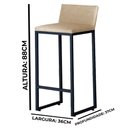 Ver imagem 4 de Kit 2 Banquetas Alta C/ Encosto e Apoio de Pés Courino Área Gourmet Base Preta - Twdecora