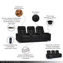 Ver imagem 4 de Poltrona Sala de Cinema 3 Lugares Elétrica Reclinável Califórnia Aquecimento Massagem Entrada Usb/us