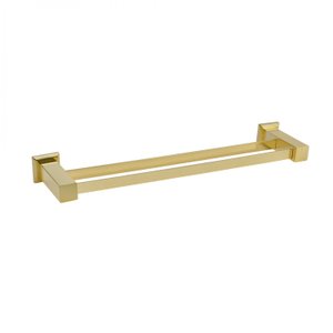 Porta Toalha de Banho Duplo em Aço Inox Gold Ducon Metais