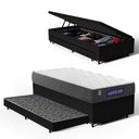 Ver imagem 1 de Cama Box Baú com Colchão Gazin de Espuma D28 Double Face Force Up + Auxiliar de Espuma Solteiro