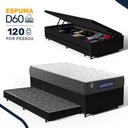 Ver imagem 2 de Cama Box Baú com Colchão Gazin de Espuma D28 Double Face Force Up + Auxiliar de Espuma Solteiro