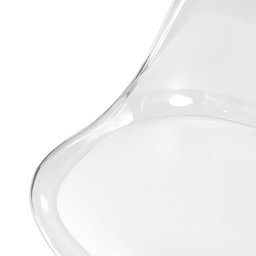 Cadeira Office Leda Acrílico Transparente Base Giratória - Branco - 7