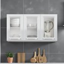 Ver imagem 1 de Armário de Cozinha em Aço 3 Portas de Vidro 105cm Luce Itatiaia Branco