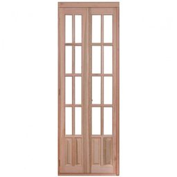 Porta de Madeira Camarão 213x74cm com Marco e Batente 14cm EWK P24 Rondosul  - 1