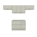 Ver imagem 2 de Cozinha Compacta 100% MDF 3 Aéreos e Balcão Pia com Tampo Fineze