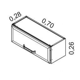 Armário de Cozinha em Aço 1 Porta Horizontal Basculante 70cm Luce Itatiaia - 3 Armário de Cozinha em Aço 1 Porta Horizontal Basculante 70cm Luce Itatiaia - 3