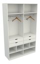 Ver imagem 2 de Armário Arara Gaveta Sabrina M11 100% Mdf (closet Gaveta) Vetorial Móveis 7892089240537 Branco