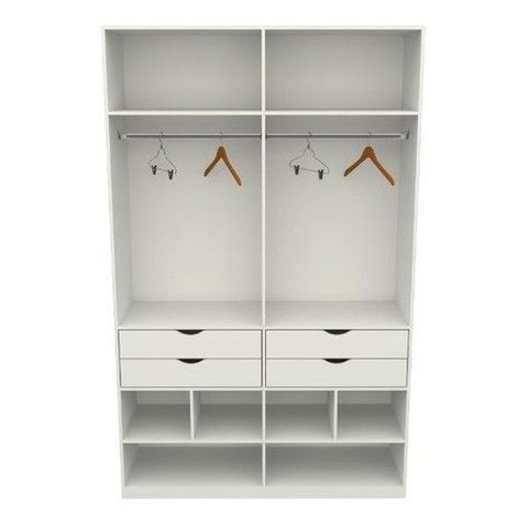 Armário Arara Gaveta Sabrina M11 100% Mdf (closet Gaveta) Vetorial Móveis 7892089240537 Branco