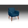 Poltrona Decorativa Nina Suede Azul Marinho - Pandora Decor - 1