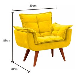 Poltrona Decorativa Opala Amarelo Veredas - 2