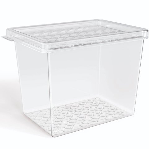 Organizador de Geladeira Multiuso Cozinha 1,3l com Tampa Transparente Frutas Verduras Uz