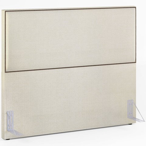 Cabeceira Box King Com Tachas 195 cm Vicenza L02 Linho Champagne - Lyam Decor