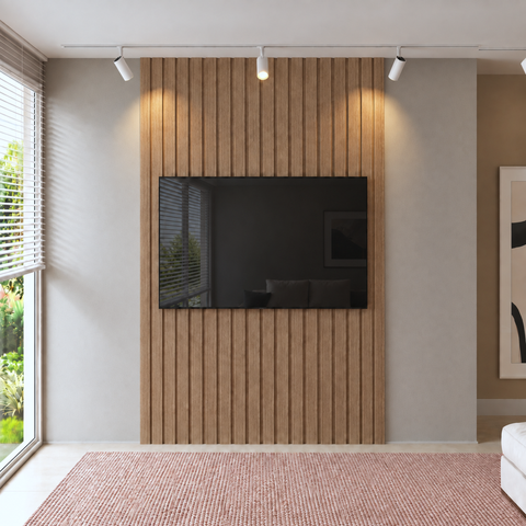 Painel para TV até 65 Polegadas MDF 270cm x 200cm Marrom Imbuia 