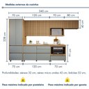 Ver imagem 4 de Cozinha Completa Modulada 6 Peças 8 Portas 6 Gavetas Norten Verde/Nature