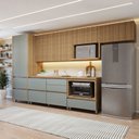 Ver imagem 1 de Cozinha Completa Modulada 6 Peças 8 Portas 6 Gavetas Norten Verde/Nature