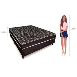 Cama Solteirão Conjugado Especial Ortopédico - Preto - 2