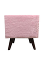 Ver imagem 1 de Puff Pé Palito Redondo Não É Segredo Astracan Pelúcia Rosa Pés Marrom 40x45