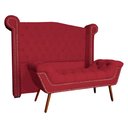 Ver imagem 1 de Conjunto Sienna Cabeceira e Recamier Casal 140 Cm Suede Vermelho - LM DECOR