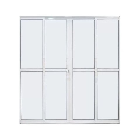 Porta Sacada 4 Folhas 210x1.80 Aluminio Branco C/fechadura