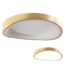 Ver imagem 1 de Luminária Plafon Sobrepor Madeira Moderno Led 3 Tons Teto Iluminação Sala Quarto Decoração Escritori