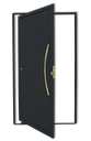 Ver imagem 1 de Porta Pivotante Lambril Savana c/Puxador D. Super Preto Dourado 100 Brimak