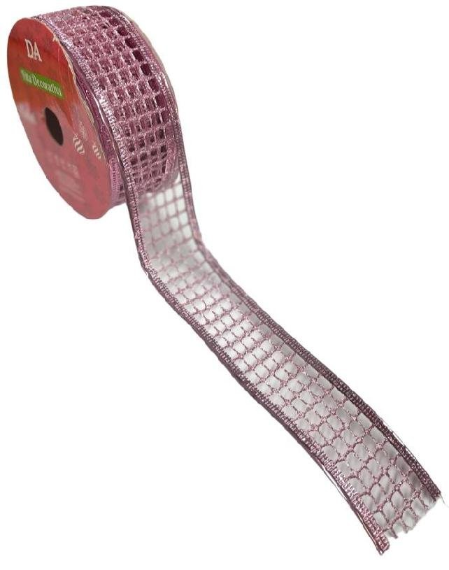 Fita Aramada Tela Glitter c/costura (Rosa Claro) D&A Decor - 1