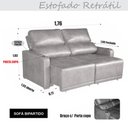 Ver imagem 3 de Sofá 2 Lugares 1,76m Retrátil e Reclinável Lyon Bom Pastor