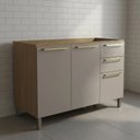 Ver imagem 1 de Balcão de Cozinha 2 Portas e 3 Gavetas 120cm com Pés Botanic Kappesberg
